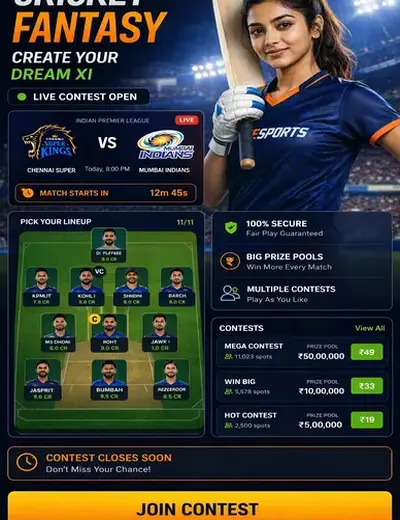 Cric10 (Cric10 login) fantasy cricket & matchday visual 3